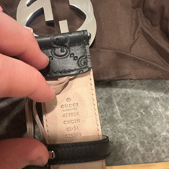 Gucci Black Unisex Big GG Buckle - Picture 5 of 8